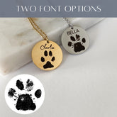 Custom Paw Print Necklace Using Pet Photo + Name Custom Cat Paw Necklace Personalized Pet Necklace Pet Memorial Necklace Pet Remembrance